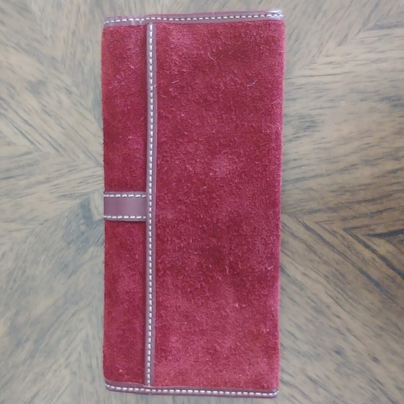 Coach Burgundy Suede Eyeglass Holder, Wallet - Picture 2 of 4